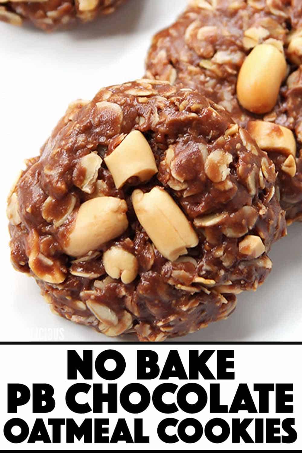 No Bake Chocolate Peanut Butter Oatmeal Cookies Recipe » LeelaLicious