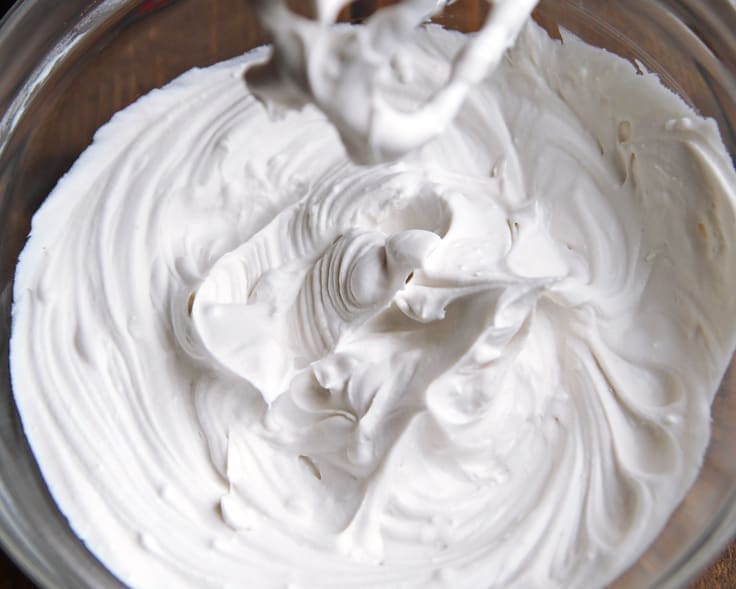 Whipped Coconut Cream in Bowl