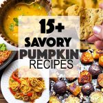 square image of 4 savory pumpkin recipes in a collage