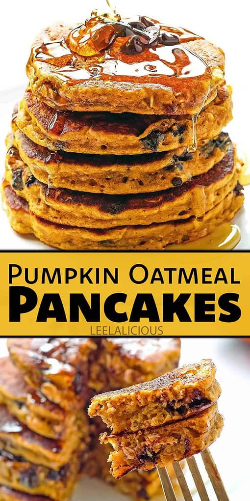Pumpkin Oatmeal Pancakes Recipe » LeelaLicious