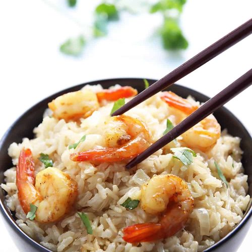 Coconut Rice with Curry Shrimp