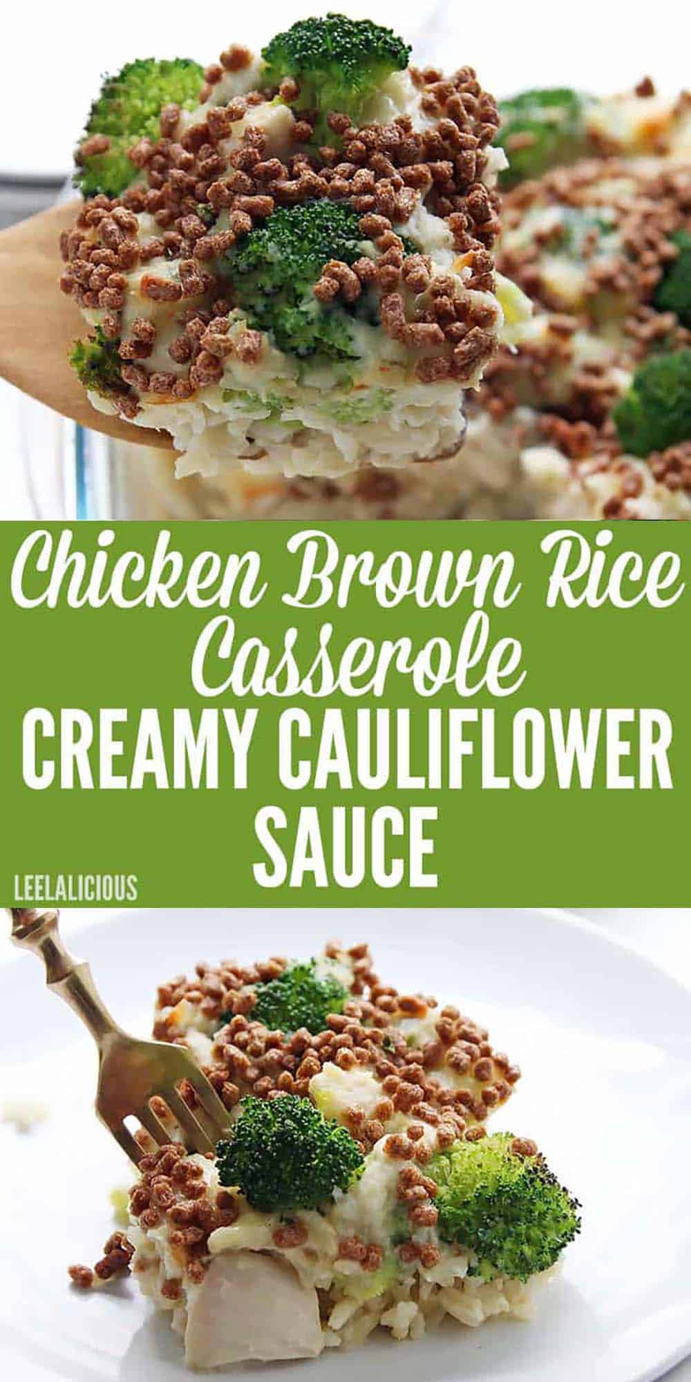 Chicken Brown Rice Casserole with Creamy Cauliflower Sauce