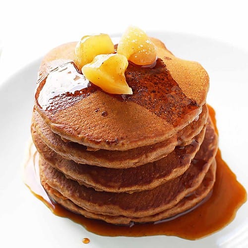 Fluffy Whole Wheat Gingerbread Pancakes