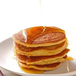 This clean eating recipe for fluffy coconut flour pancakes makes a delicious breakfast treat that is gluten free, grain free and paleo friendly.