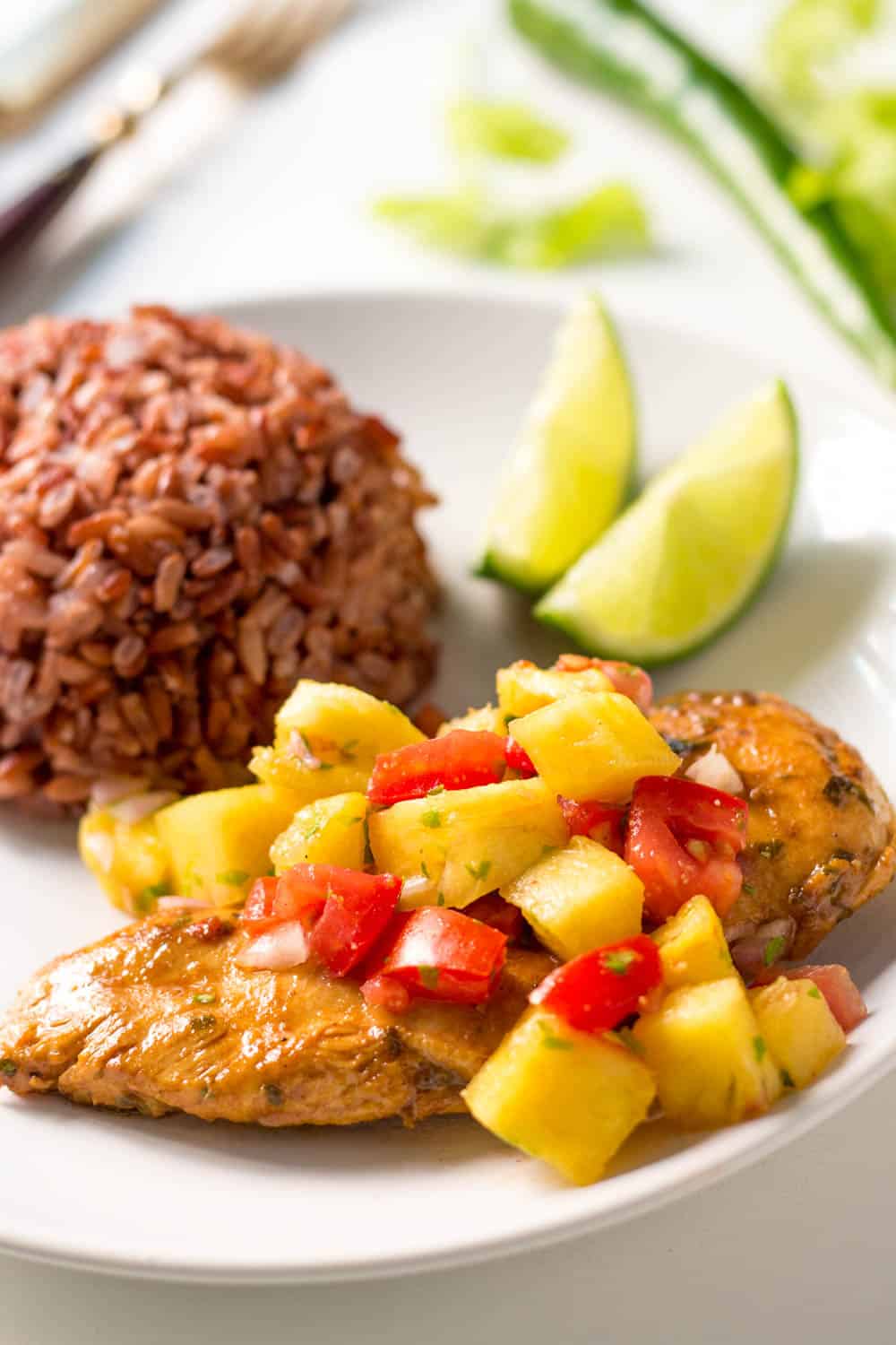 Chicken with Tomato Pineapple Salsa