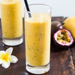 This easy Mango Lassi Recipe with the addition of passion fruit juice is a perfect way to cool down on hot summer days and also the best refreshing beverage to serve alongside spicy curry dishes.