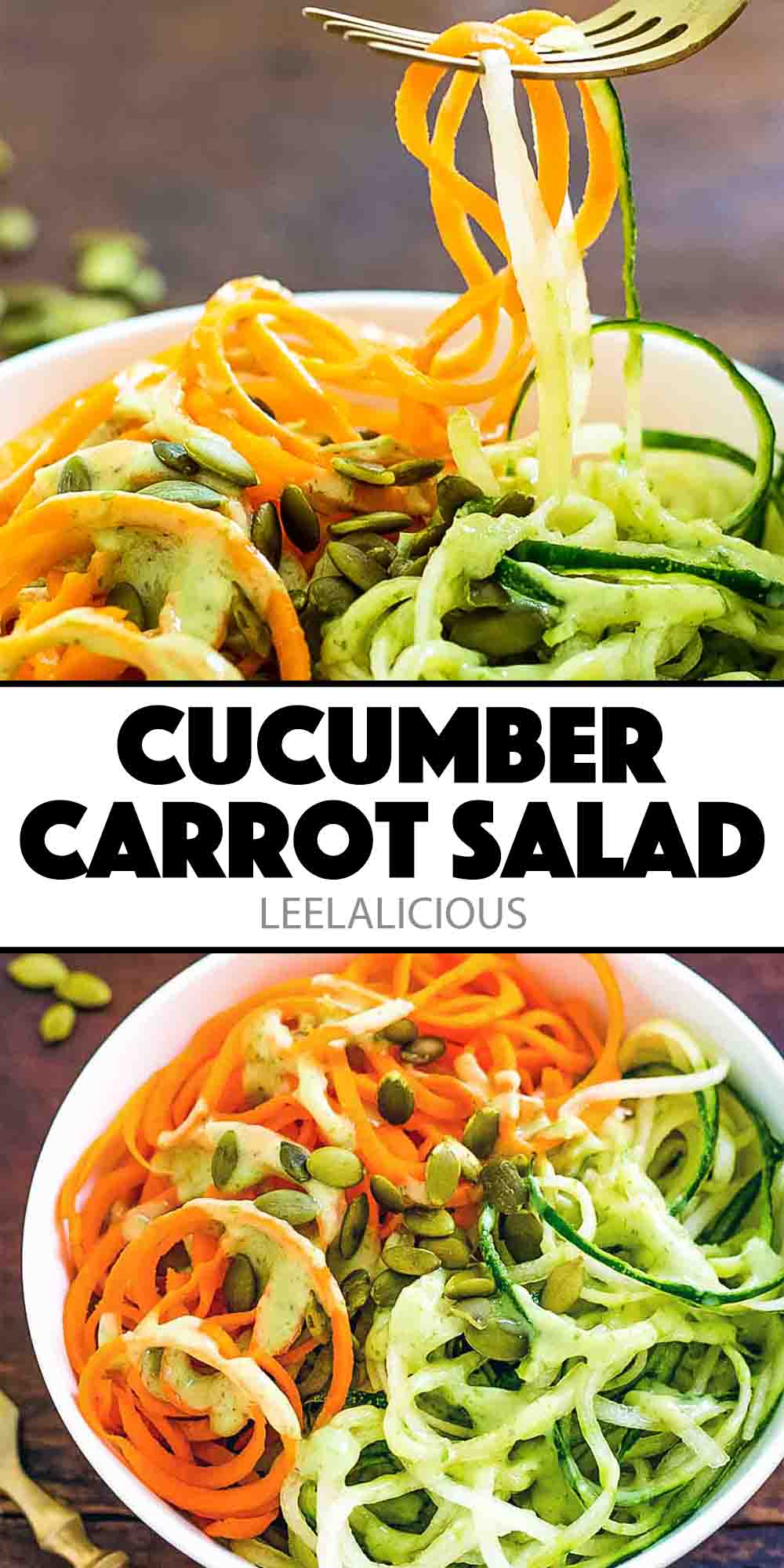 Carrot cucumber salad Pinterest image