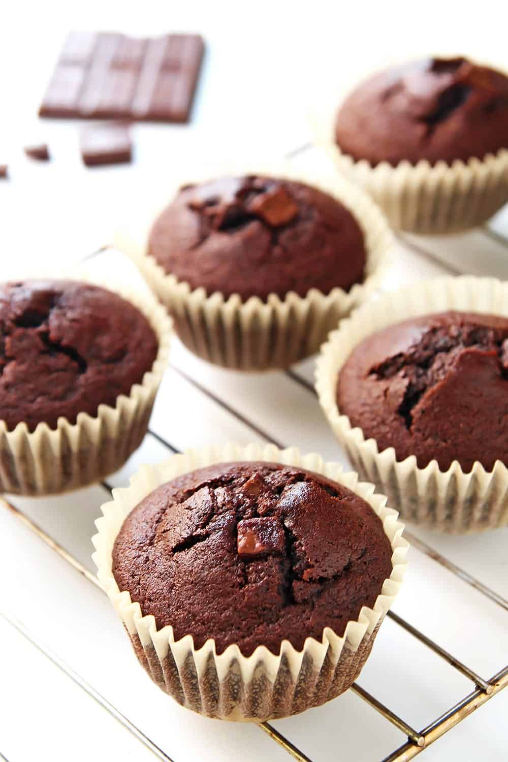 Fluffy Chocolate Coconut Flour Muffins
