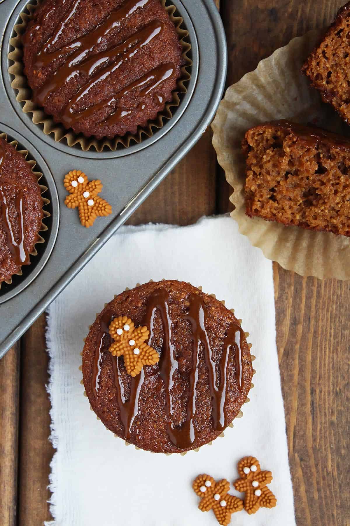 Garnished Healthy Gingerbread Muffins