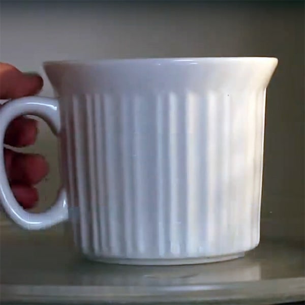 white mug in microwave