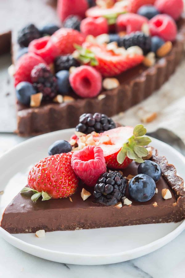 No Bake Chocolate Tart - vegan, gluten free, paleo » LeelaLicious