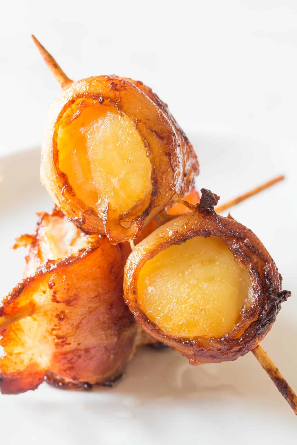 Bacon Wrapped Scallops on Skewers