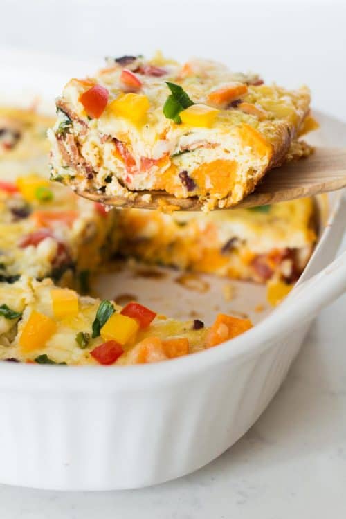 Sweet Potato Breakfast Casserole VIDEO - Overnight Option