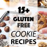 Collage of 6 different gluten free cookie recipes