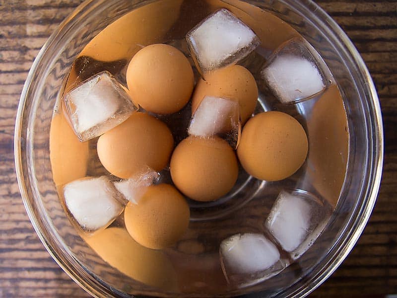Hard-boiled Eggs in Ice Bath