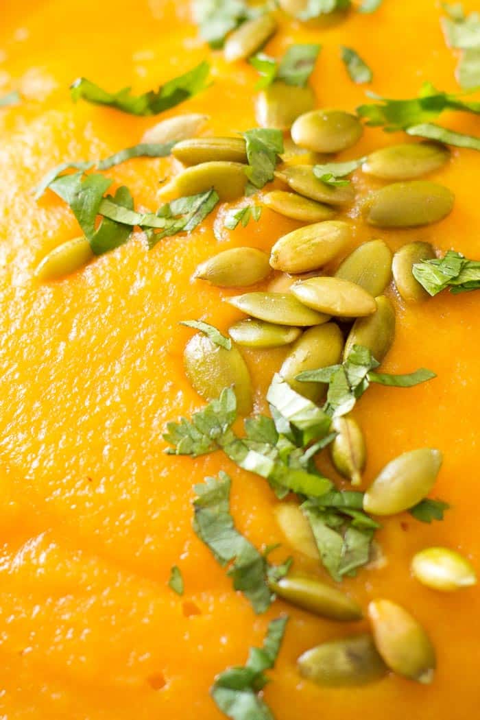 Butternut Squash Carrot Soup Close-up