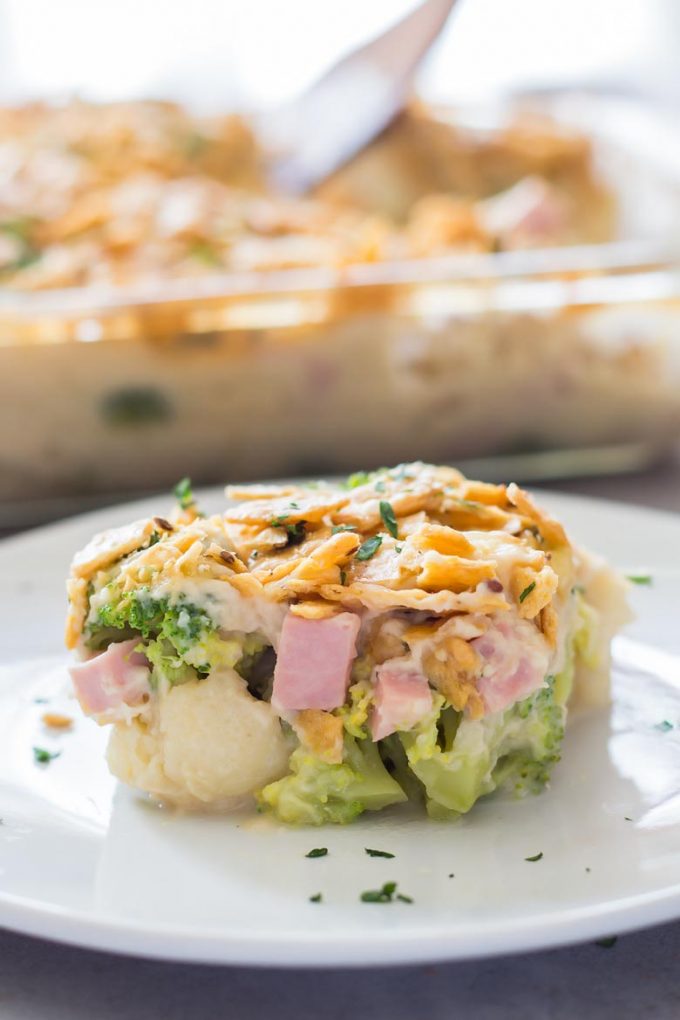 Healthy Broccoli Casserole Recipe with Ham » LeelaLicious