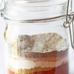 Layered spice ingredients for homemade chili seasoning