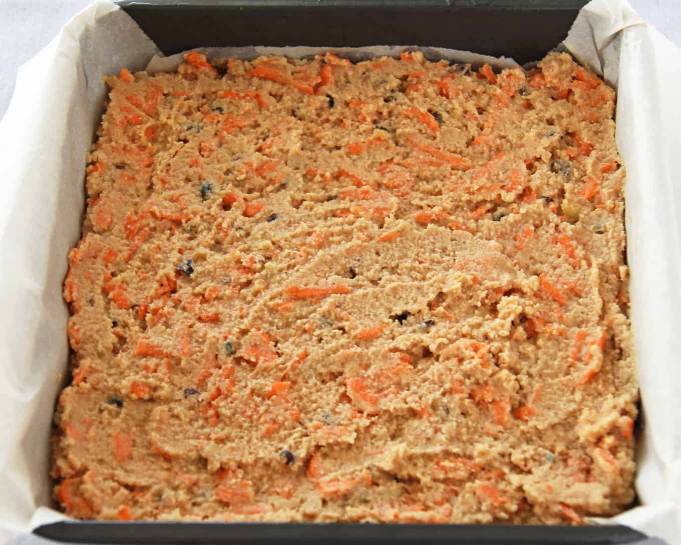 Carrot Cake Batter in Pan