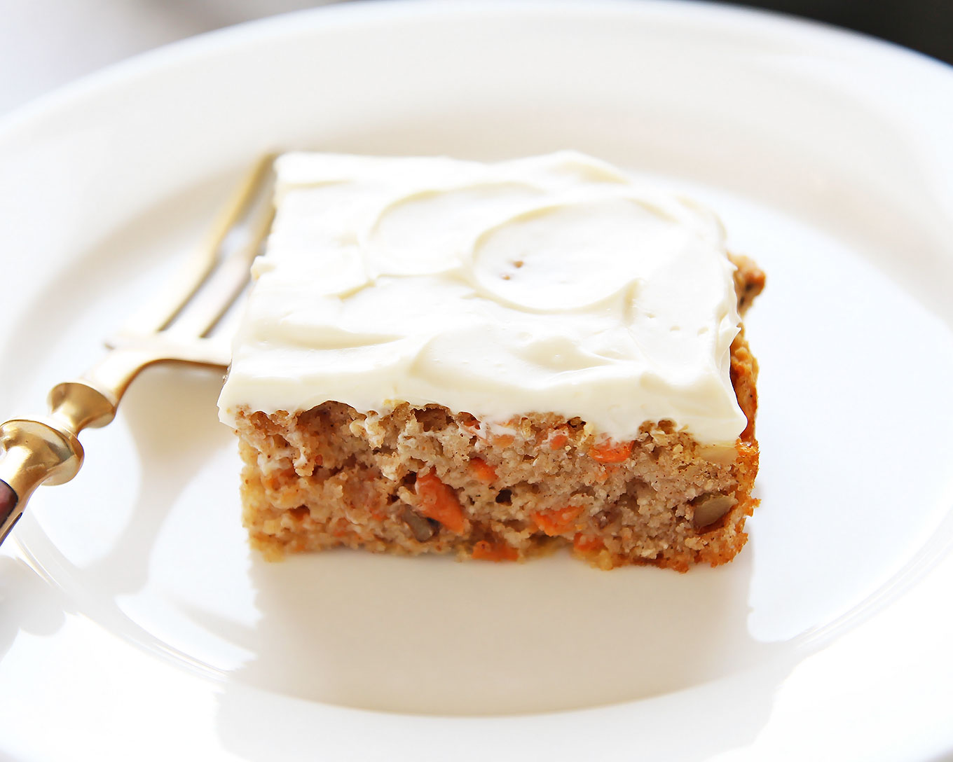 Frosted Healthy Carrot Cake Slice
