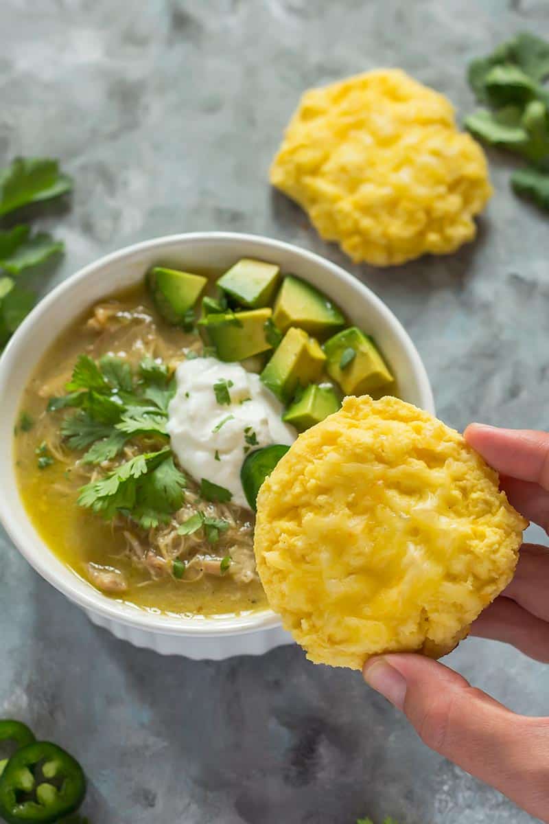 Keto Biscuits with White Chicken Chili