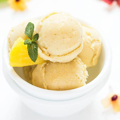 Homemade Pineapple Ice Cream - dairy free, vegan, paleo