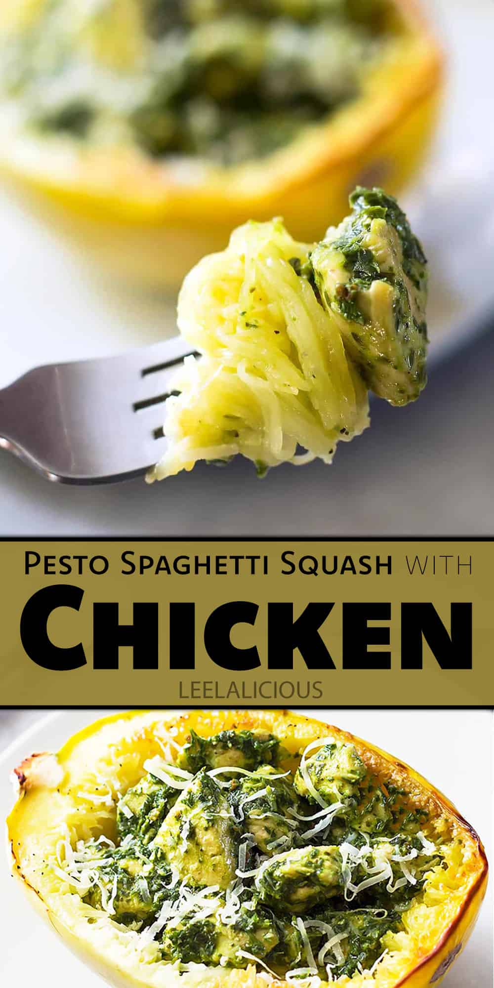 Pesto Spaghetti Squash with Chicken Recipe