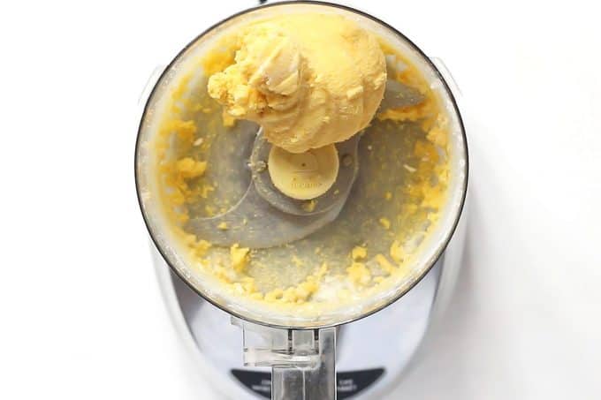 Coconut Flour Pie Crust Dough Ball in Food Processor