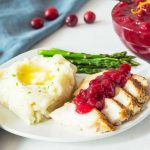 Healthy Cranberry Sauce over turkey slices