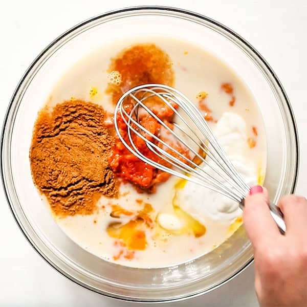 whisking filling ingredients