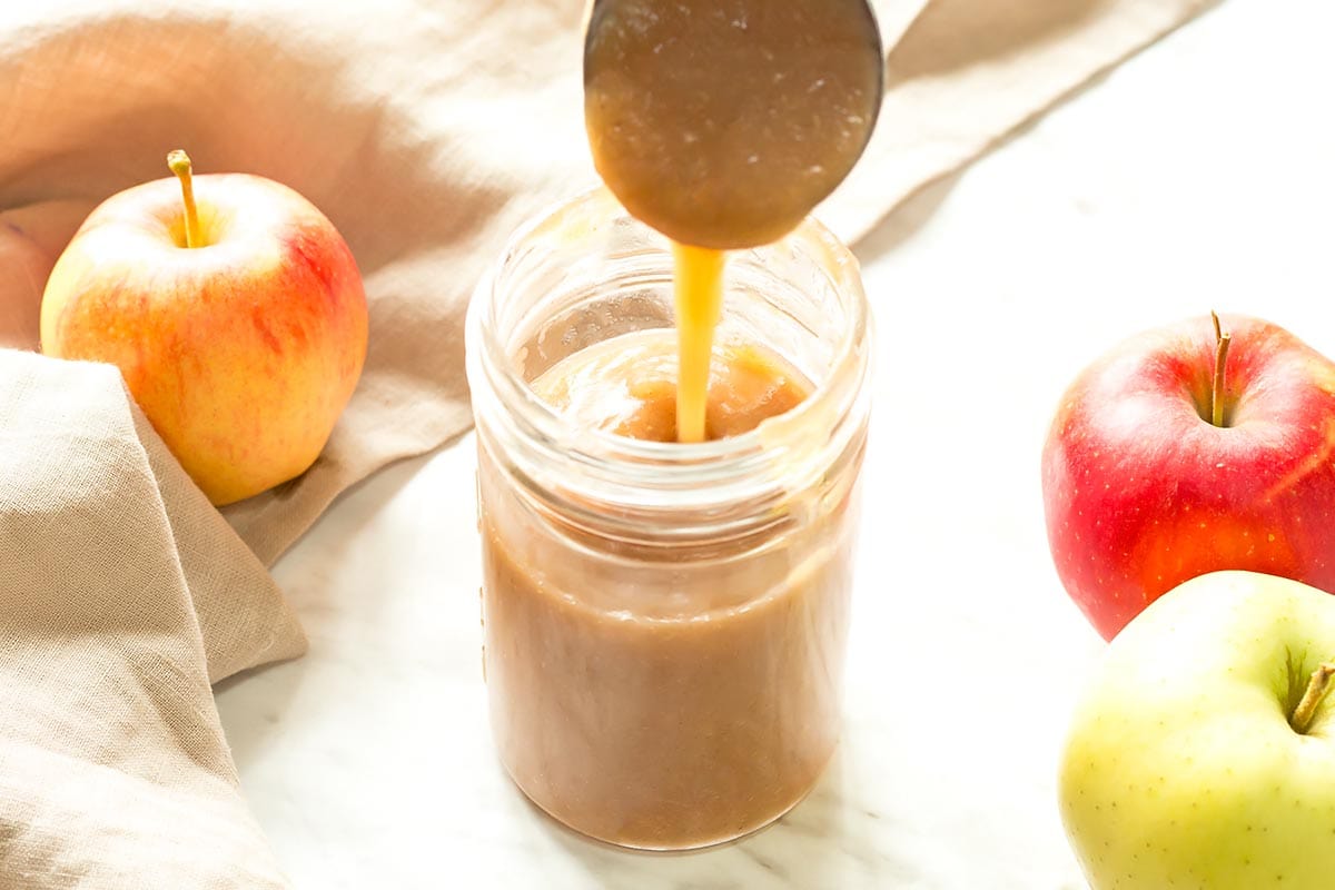 Filling Jar with Apple Sauce