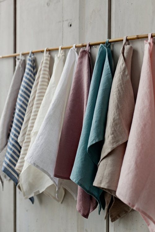 Hung up linen tea towels