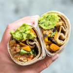 Vegan burrito with guacamole