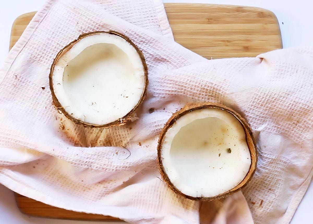 Open coconut halves