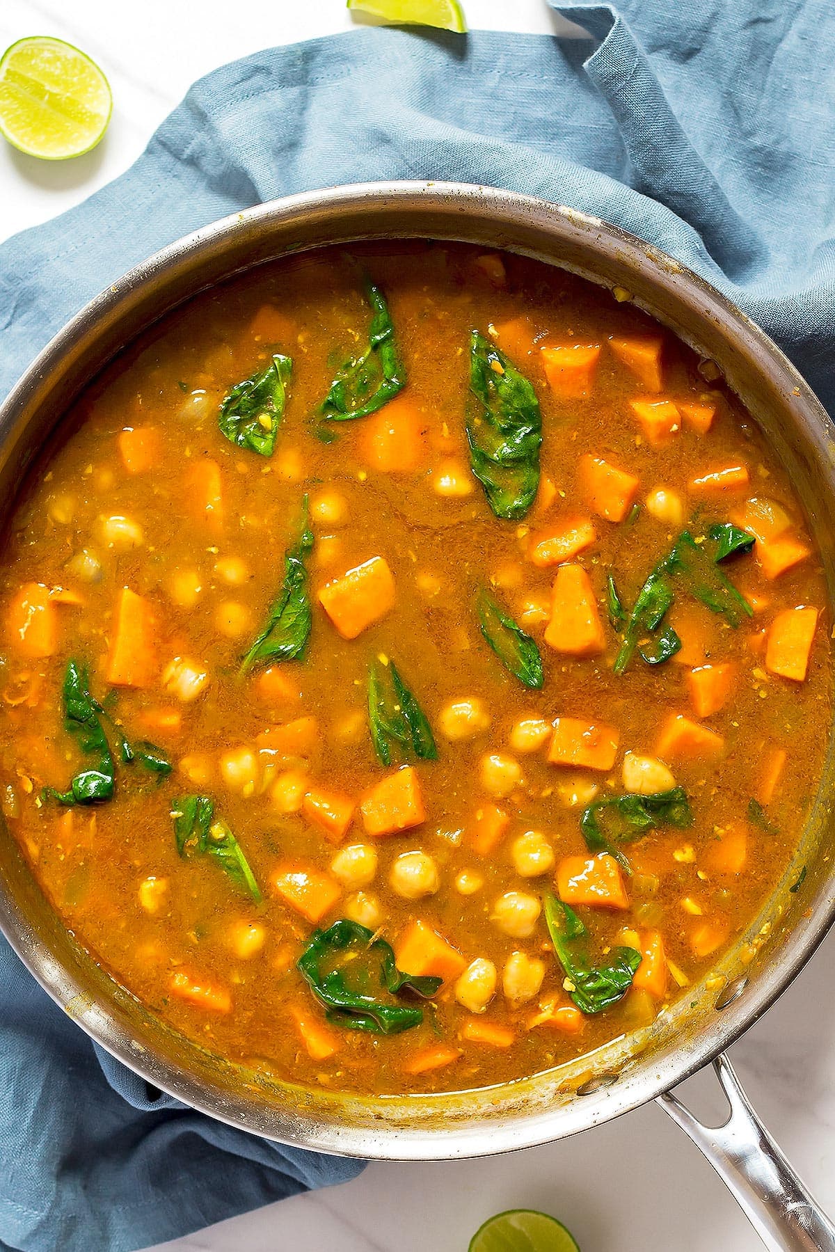 Sweet Potato and Chickpea Curry in Pan