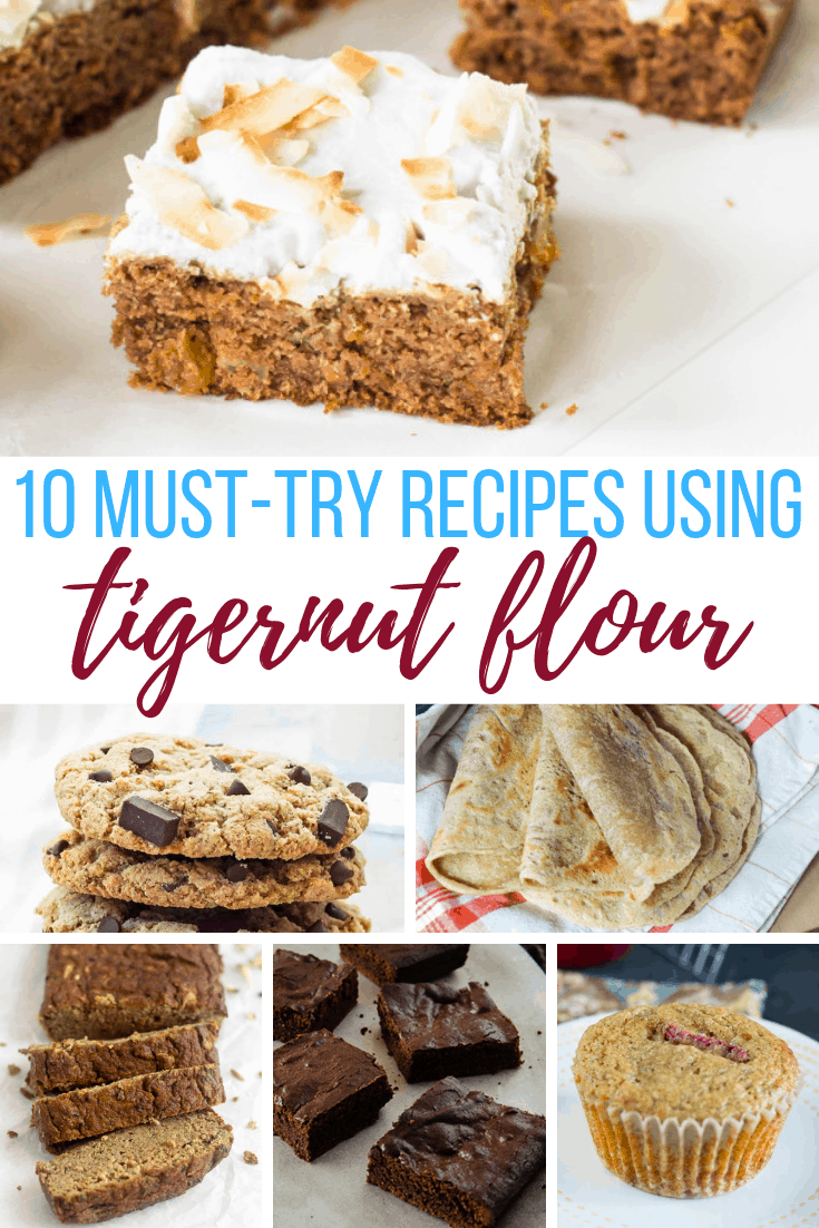 image collage of tigernut flour recipes