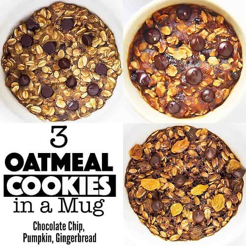 Oatmeal Cookie in a Mug - 3 Ways (gluten free, vegan)