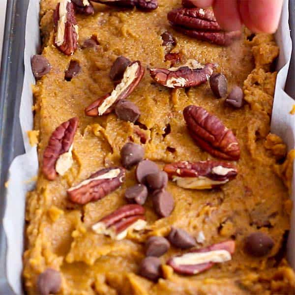 topping paleo pumpkin bread