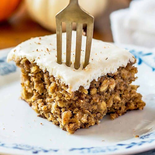 Healthy Pumpkin Bars (with Cream Cheese Frosting)