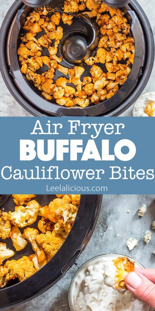 cauliflower bites with buffalo sauce in air fryer