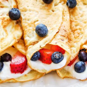 Coconut Flour Crepes with Berry filling