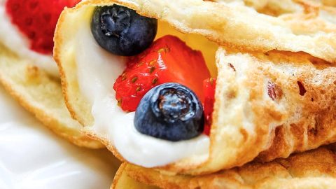 Low carb crepes with cream