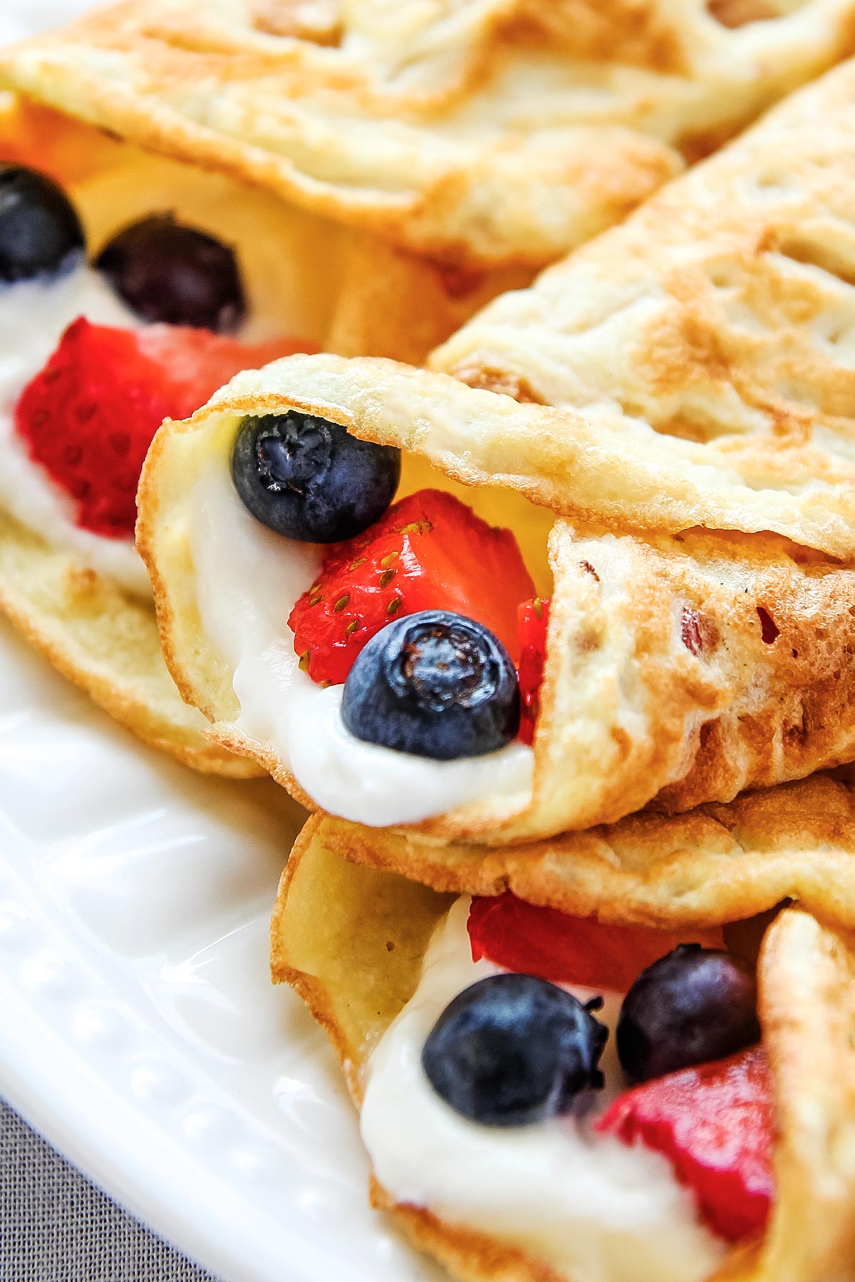 Rolled Crepes with Berries