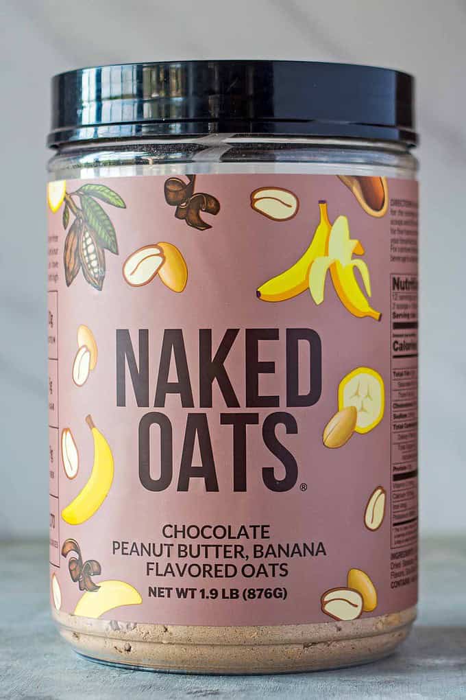 naked oats container chocolate peanut butter banana flavor