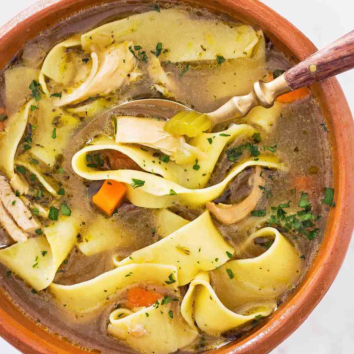 Instant Pot Chicken Noodle Soup - Zoodle Option - LeelaLicious