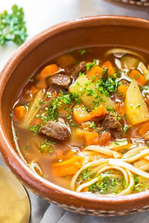 Instant Pot Beef Noodle Soup » LeelaLicious