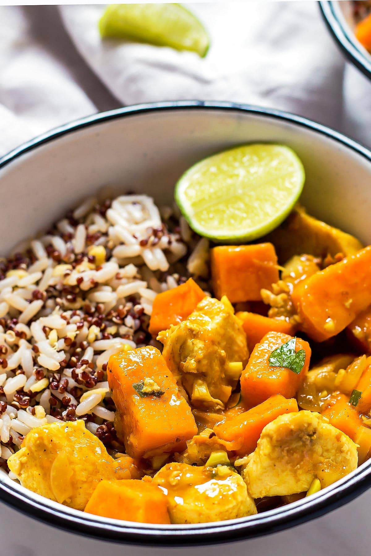 sweet potato curry over rice blend