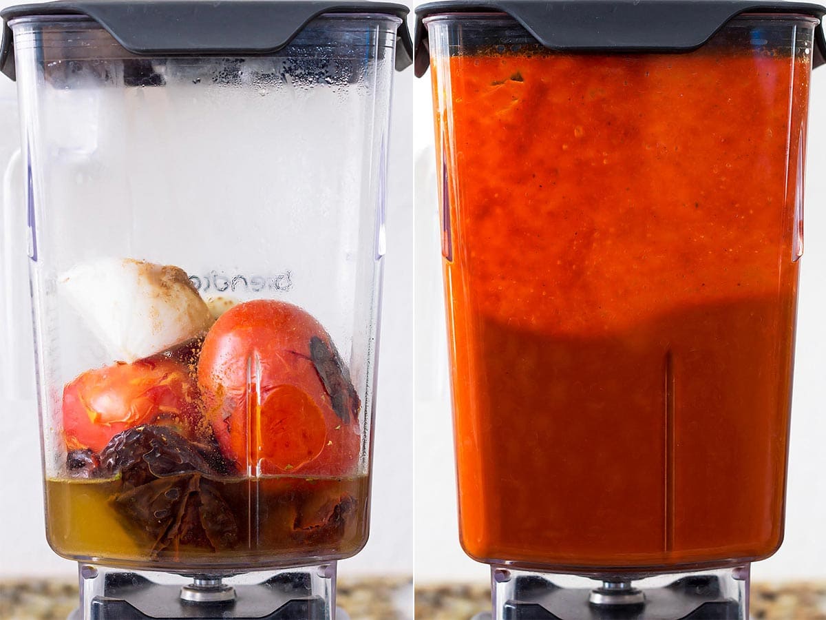 Adobo Sauce before and after blending