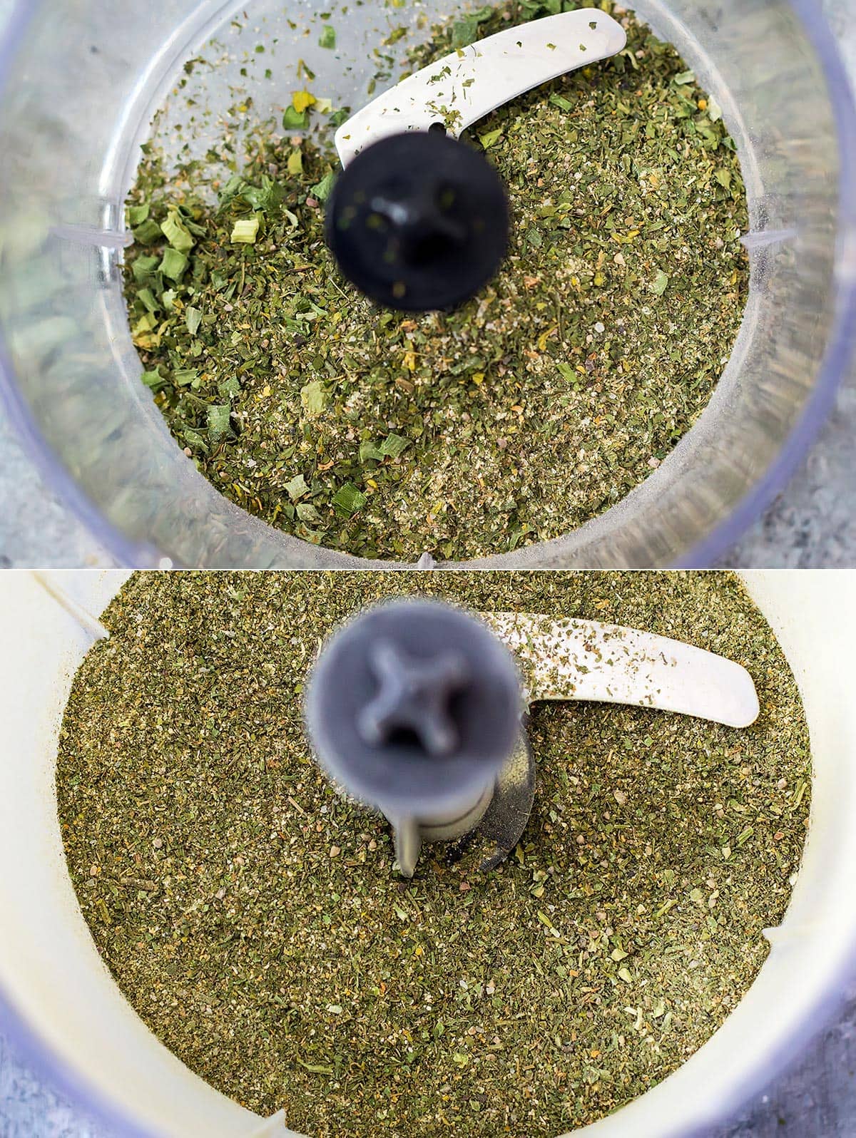 Ranch mix before and after blending