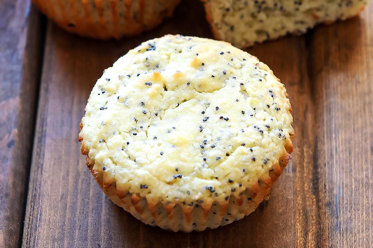 Healthy Lemon Poppy Seed Muffin Closeup